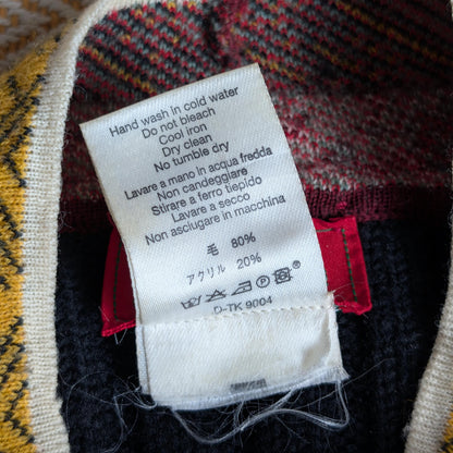 Archival Kenzo Paris 90s Sweater Floral Patchwork Ribbed Knit Boxy Crop Takada Era Made in Italy Luxury Designer Vintage S M L