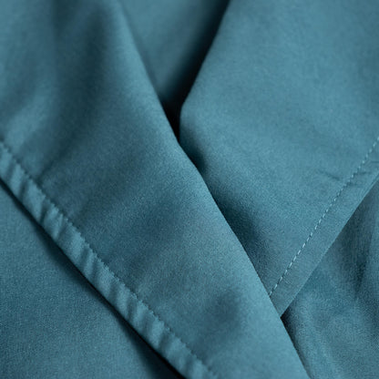 Archival Oscar de la Renta NOS Trench Dress 90s Deadstock Petrol Blue Gabardine Mini Dress Puff Sleeve Size S EU 36