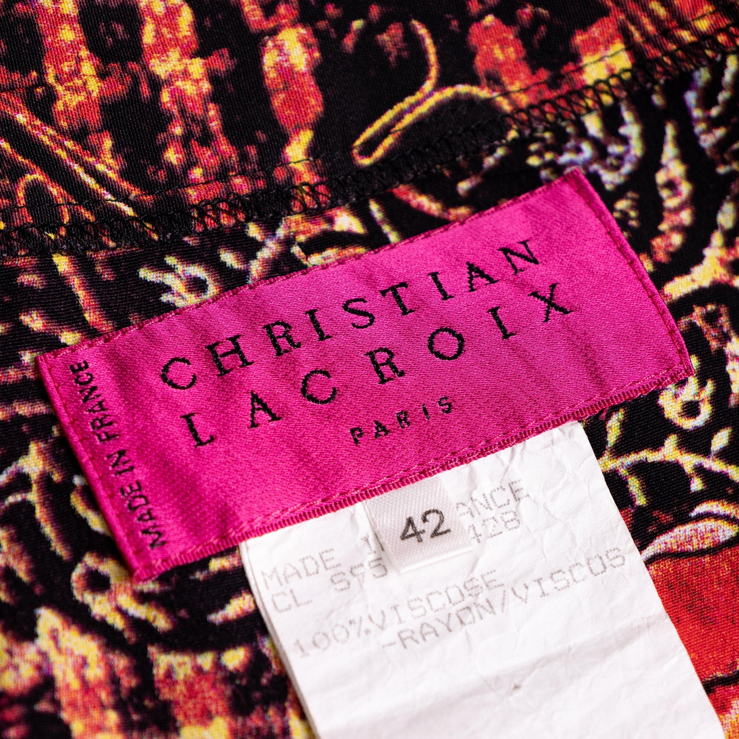 Archival Christian Lacroix FW96 Wrap Skirt Deadstock Floral Asymmetric Vintage 90s S M