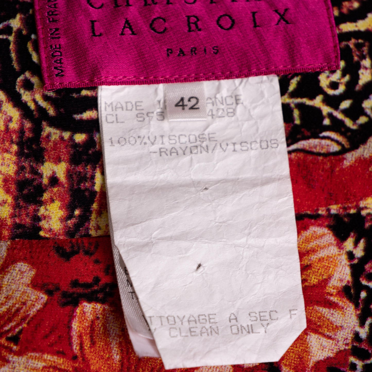 Archival Christian Lacroix FW96 Wrap Skirt Deadstock Floral Asymmetric Vintage 90s S M