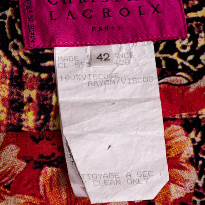 Archival Christian Lacroix FW96 Wrap Skirt Deadstock Floral Asymmetric Vintage 90s S M