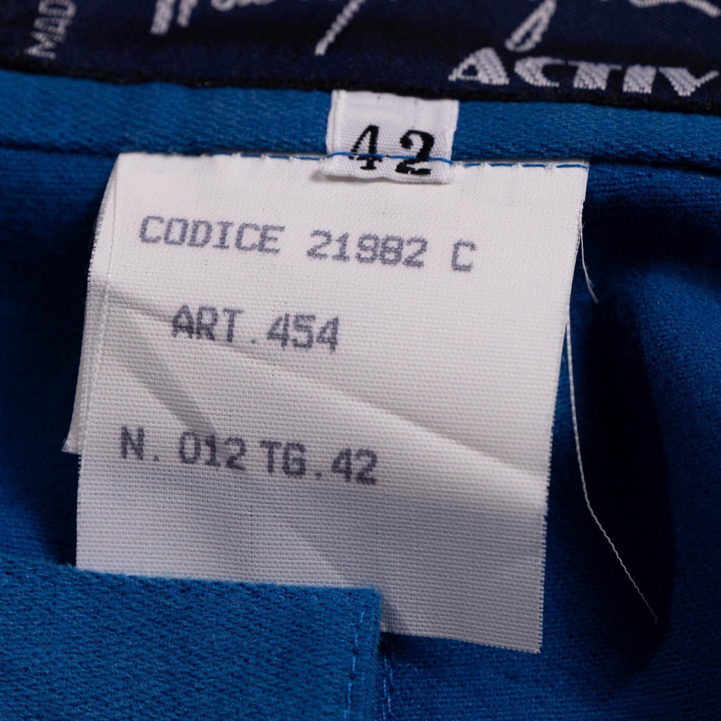 Archival Thierry Mugler Activ Cobalt Blue Cotton Skirt High Waisted Wasp Waist Pencil Skirt NOS 90s TIME Srl Italy XS S