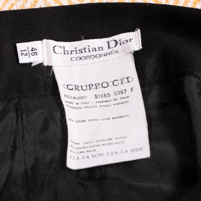 Archival Christian Dior Coordonnes Black Cotton Twill Pencil Skirt NOS Vintage 90s M